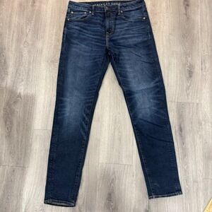 American Eagle Jeans Men 32x36 (34.5) Blue Athletic Fit Flex Stretch Denim